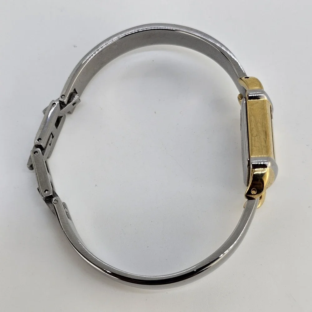 Timex Watch Analog Women 18MM White Dial Gold Gray Bracelet 6.5